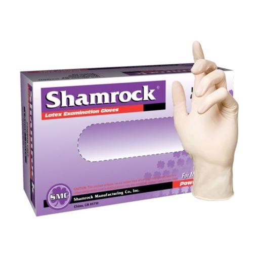 Shamrock Latex Exam Glove PF, Textured-Large